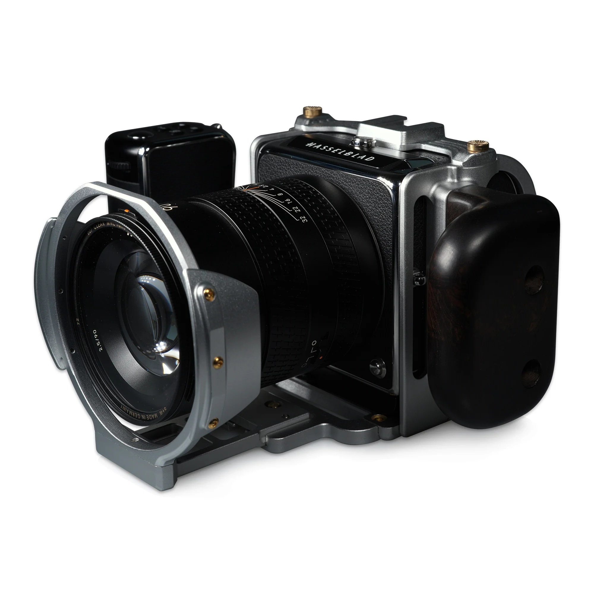 Lanhorse 相机 兔笼 兼容 适用 Hasselblad 907x 和 控制 手柄, Quick-Release CFV Digital Back, 镜头 保护 框. Optional 红木 Hand 手柄.